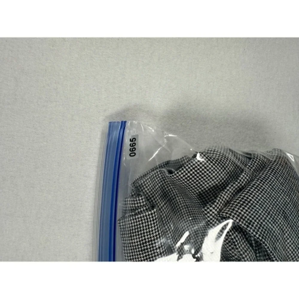 Reformation Houndstooth Wide Leg Pants‎ Womens 2 Black White Linen High Rise Zip